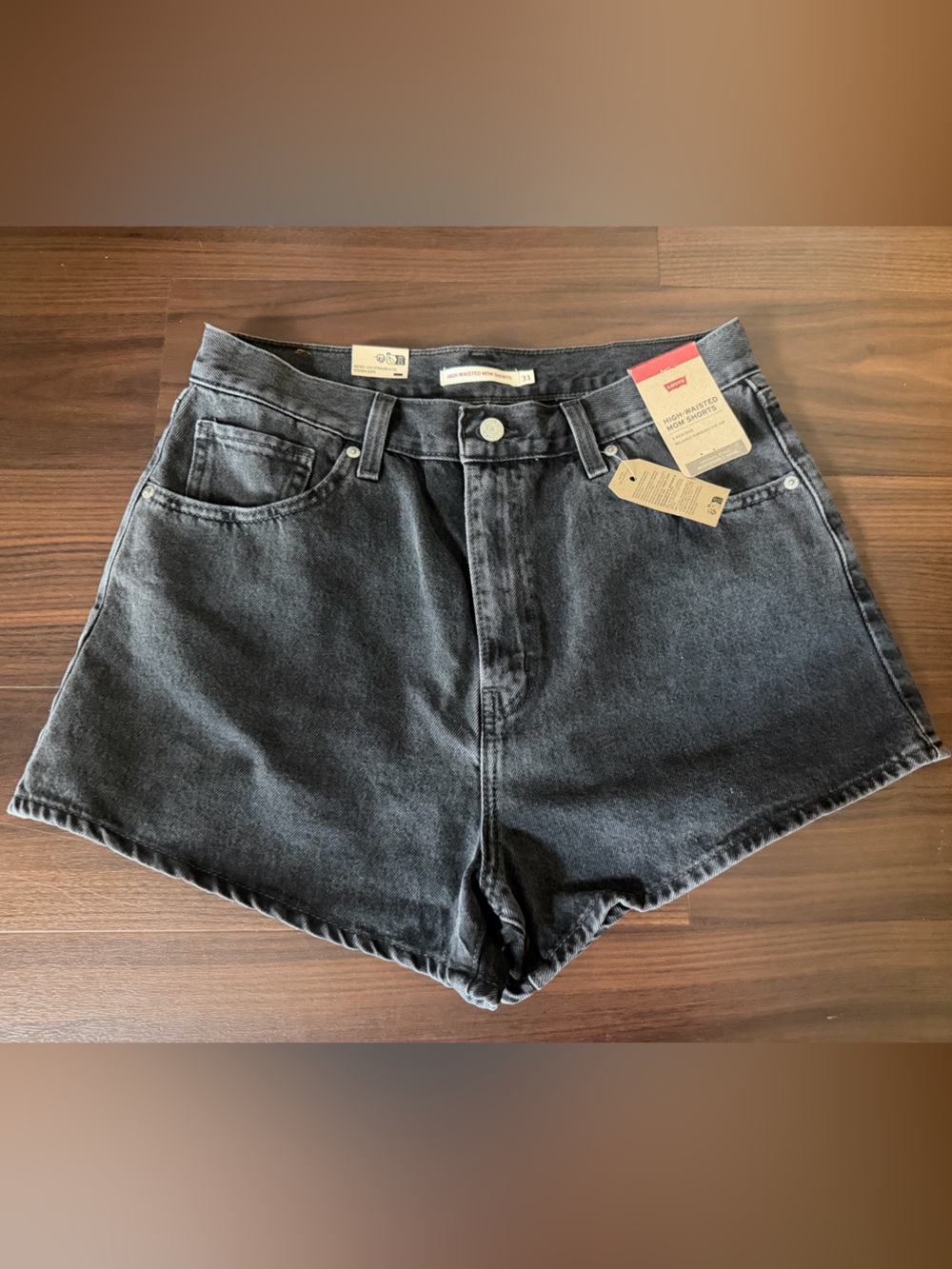 Levi’s Black High-Waisted Mom Shorts - Size 31